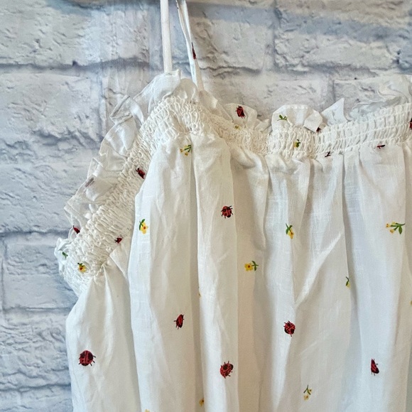 Modcloth Ladybug Picnic Midi Sundress, ivory, size 2x - Picture 4 of 8